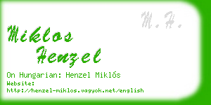 miklos henzel business card